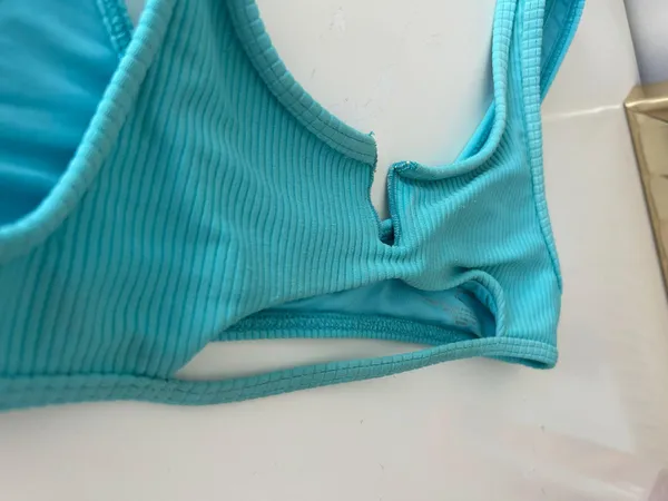 Top Blue Ribbed Cut Out - Image 4