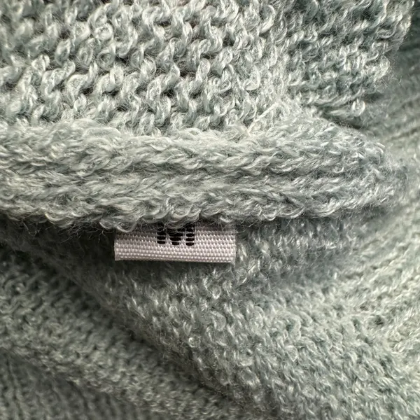 Womens Light Blue‎ Knit Hoodie Soft Long Sleeve Pullover Sweater Size M - Image 2