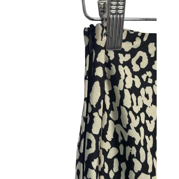 Princess Polly Women Mini Skirt 4 Cream Black‎ Leopard Animal Print A-Line Chic - Image 2