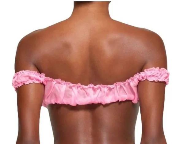 Skims Romance Chiffon Crop Top Bubblegum Size XXS - Image 2