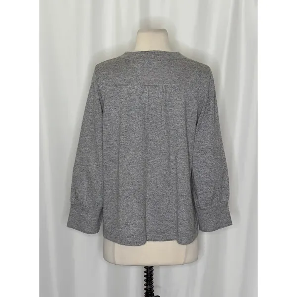 AQUA Silk Cashmere Cardigan Sweater Snap Front 3/4 Sleeve Knitwear Large - Image 8