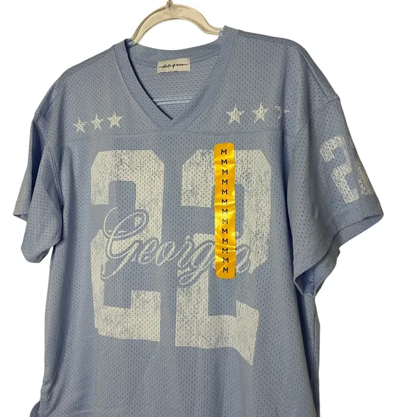 State of Mine Light Blue Georgia 22 Mesh Jersey Short Sleeve Womens Medium - Image 2