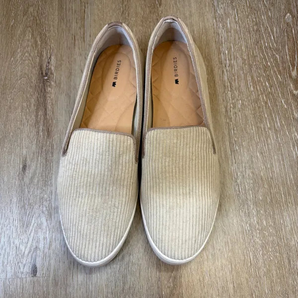 Birdies Swift Beige Corduroy Slip On Sneakers Shoes Womens 8.5 Tan Flats - Image 2