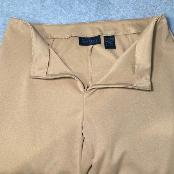 Express Flare Leg Pants Women's 5/6 Regular Camel Tan‎ High Rise EUC - Image 4