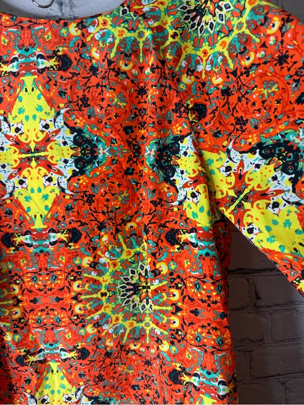 Kut from the cloth Vibrant Orange & Neon Printed Tunic Top medium - Image 7