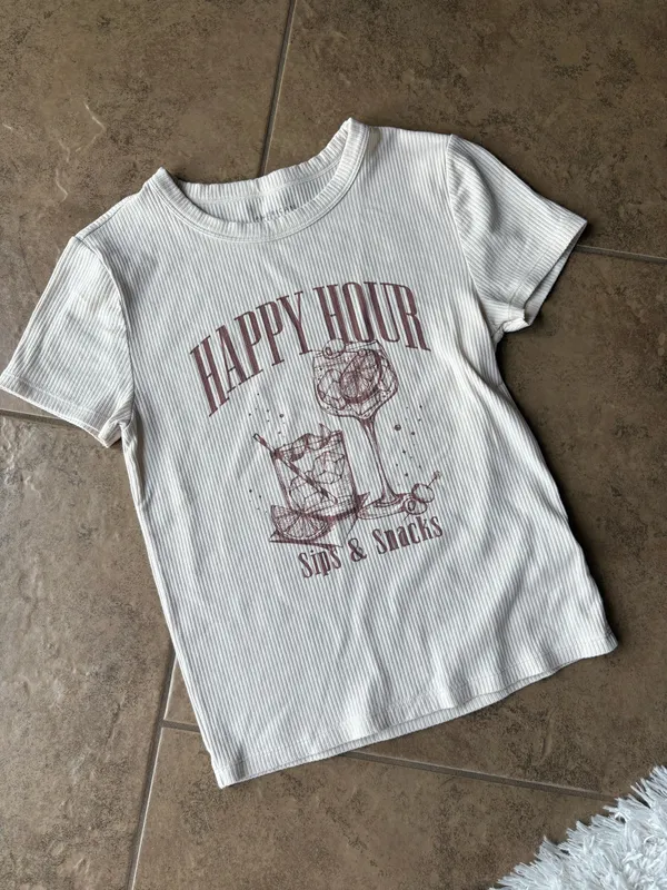 American Eagle Ribbed Graphic Baby Tee - Image 2