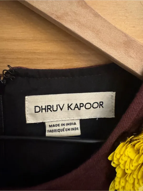 Dhruv Kapoor Anthropologie Small Burgundy Sequin Flower Mini Dress Fall Party - Image 6