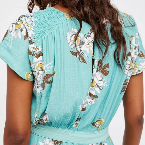 Free People All I Got Floral Printed Maxi Dress 0 XS Blue - Image 10
