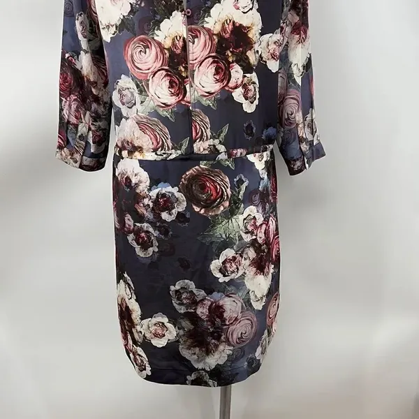 Club Monaco 3/4 sleeve floral print silk dress - Image 8
