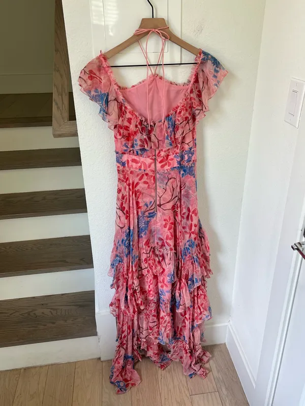 Alice + Olivia Galina Handkerchief Maxi Dress in Pink - Image 4