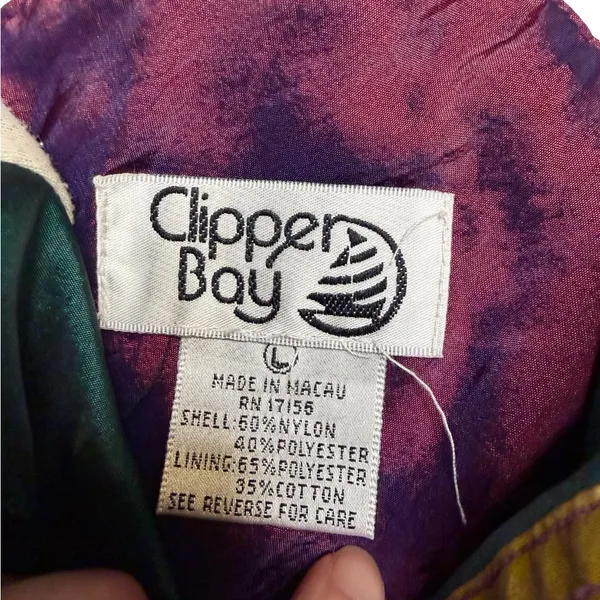 ✨🧥 Vintage Clipper Bay Colorblock Windbreaker Jacket 80s 90s L‎ 🧥✨ - Image 4