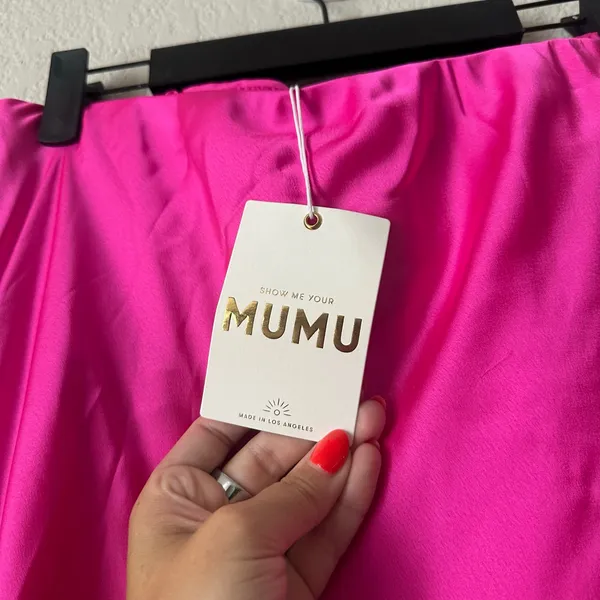 Show Me Your Mumu Taylor Tube Maxi Dress Hot Pink Size Large NWT - Image 8