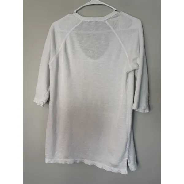 James Perse lightweight cotton jersey scoop-neck tunic top Sz 2 White - Image 2