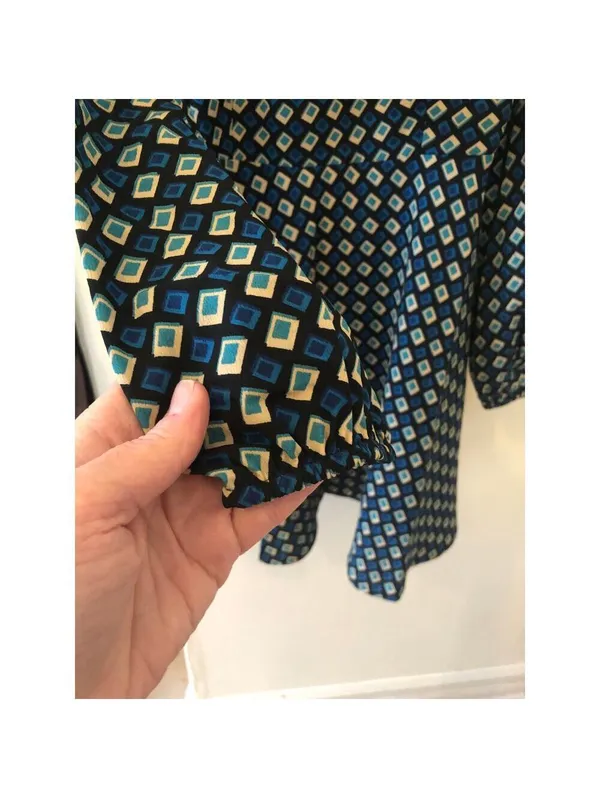 Band of the Free NWT Womens Genevieve Teal Diamond Long Sleeve Mini Dress Size S - Image 3