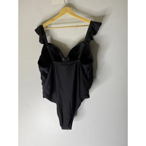 NWT cupshe black one piece swimsuit rufle straps‎ 4X - Image 2