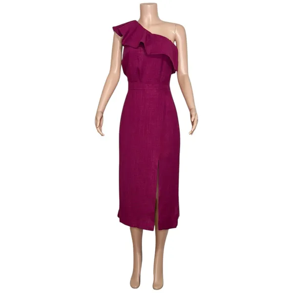 SÉZANE Elea One Shoulder Blouse, Magenta, FR40/US8 - Image 12