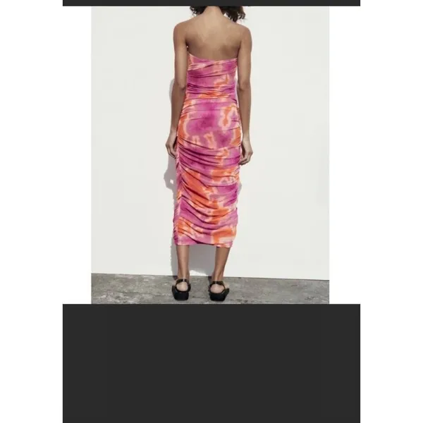 Zara Print Dress‎ With Tulle Medium New with tags - Image 4