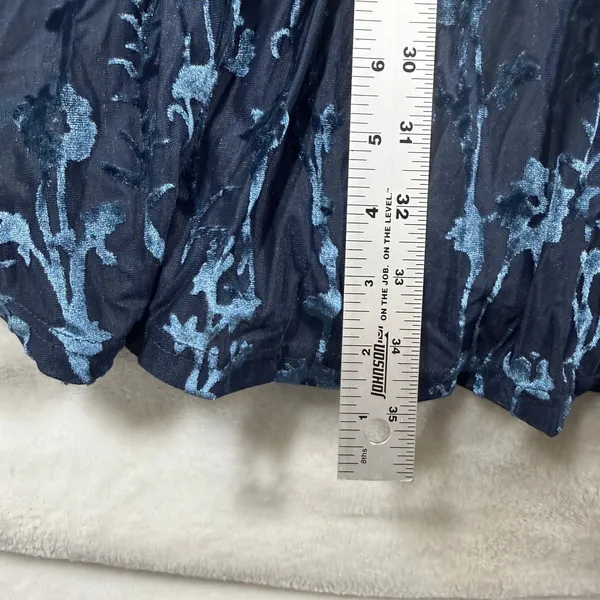 Hutch Navy Blue Floral Burnout Velvet Short Sleeve V-Neck Maxi Dress Size 0‎ - Image 7