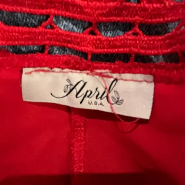 Red Ruffled Flutter Sleeve Blouse size Medium Red 2000s Y2K - Image 8