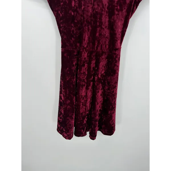 Wet Seal Womens Red Velvet Mini Dress Size S Mini Vampire Witchy Grunge NWT‎ - Image 3