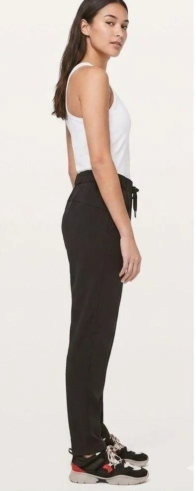 Lululemon‎ On The Fly Pant Womens 10 Black 7/8 Luxtreme Drawstring Athleisure - Image 2