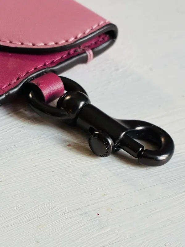 Coach Turnlock Leather Card Case Bag Charm in Colorblock - Image 5