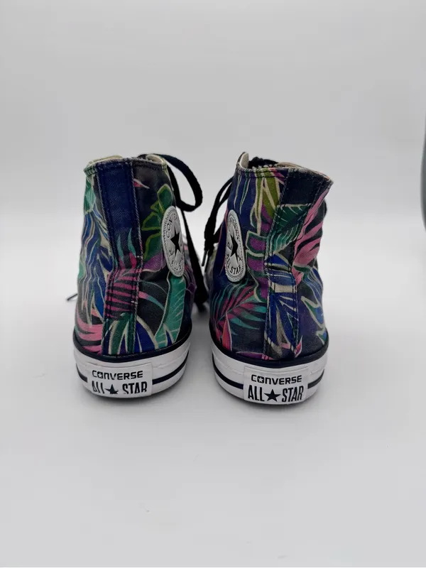 Converse Chuck Taylor High Top Tropical Floral Palm Sneakers Mens 8 Womens 10 - Image 8
