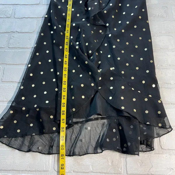 Lovers + Friends Revolve Bridget Maxi Dress Small Black Gold Polka Dot Ruffle S‎ - Image 12