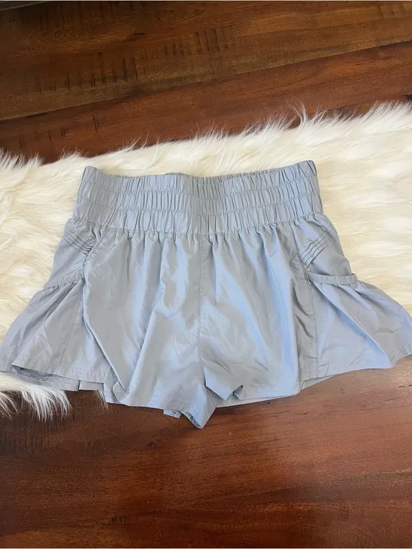 Free People Movement Get Your Flirt On Shorts Small Blue Gray Lined Pockets - Image 2