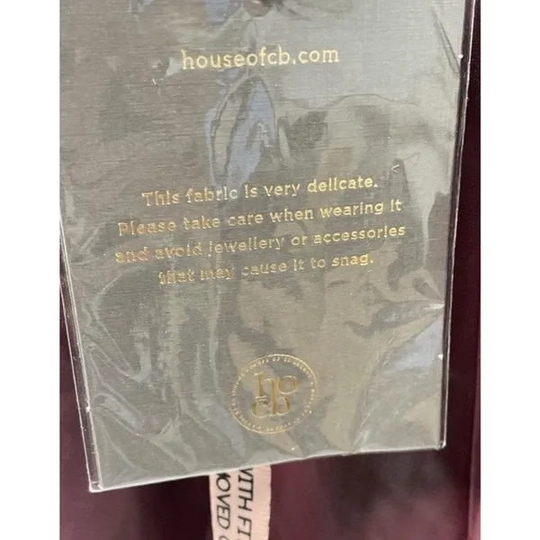 HOUSE OF CB Jalena Wine Jalena Lace-Up Back Faux Leather Cocktail Dress XS NYE - Image 7