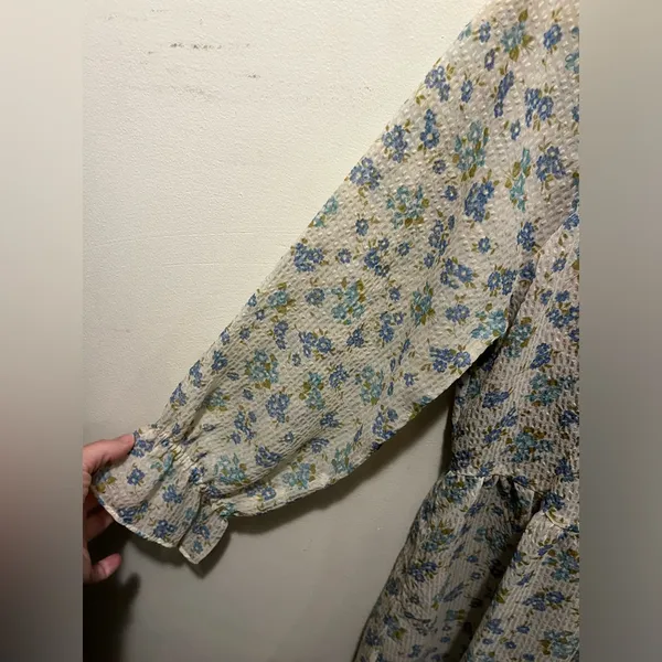 Free people boho floral‎ mini dress sz 6 - Image 4
