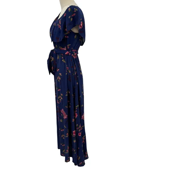 Baltic Born Marion Maxi Dress Off the‎ Shoulder Floral Print Blue Size Small - Image 7