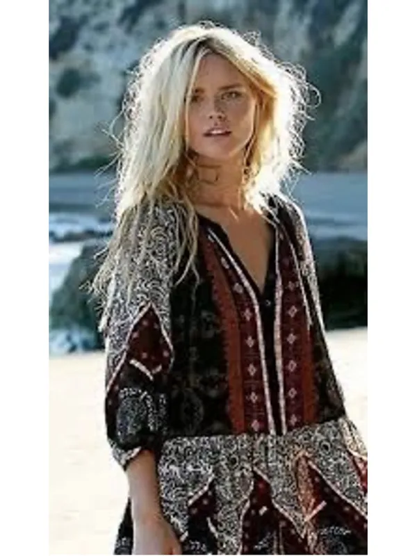 Free People Portobello Road Boho Cold Shoulder Tunic/Dress Size XS (21.5” PTP) - Image 4
