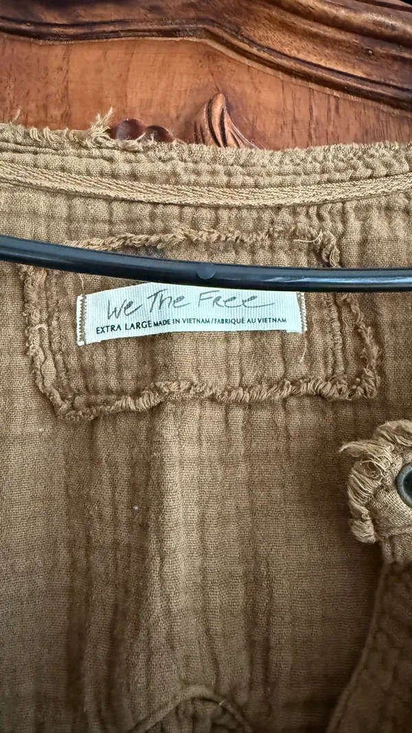 We the free brown linen blouse - Image 3