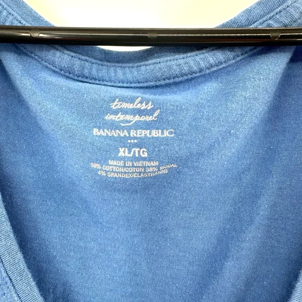 Banana Republic Size‎ XL Tank Blue Sleeveless Scoop Neck Undershirt Layer Basics - Image 3