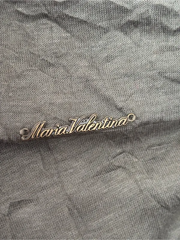 Maria Valentina Dark Olive Green Crinkle Fabric asymmetrical size small one slee - Image 3
