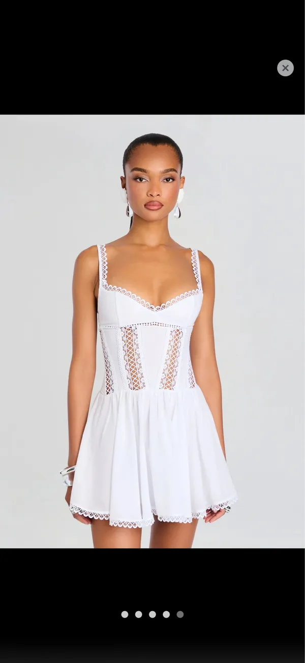 Retrofête Gardenia White Mini Dress Size Small NWOT - Image 3