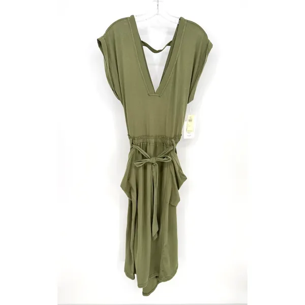 Daily Practice Anthropologie Midi Dress Womens M Olive Coastal Minimaist Boho - Image 4