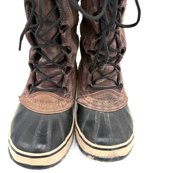 Sorel Women's Brown Cate The Great Brown Lace Up Fur Snow Boots Size 7.5 - Image 4