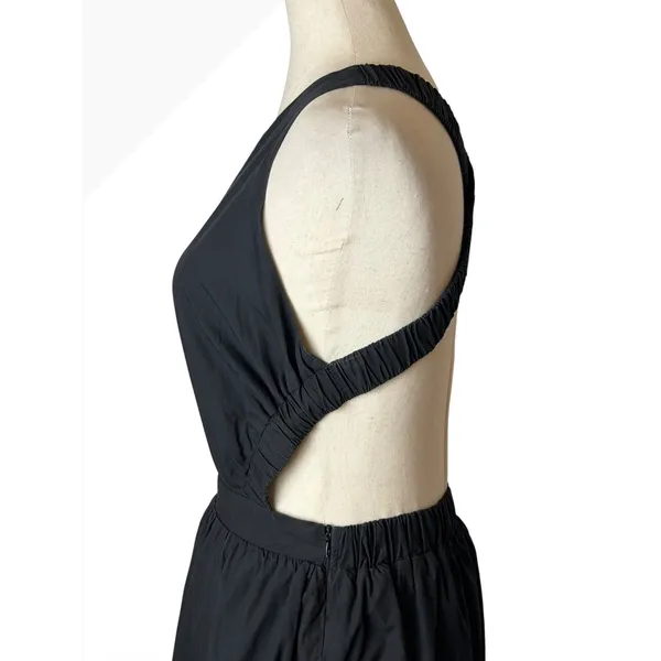 English Factory Midi Dress Women Small Black Criss Cross Open Back Cutout Boho - Image 7