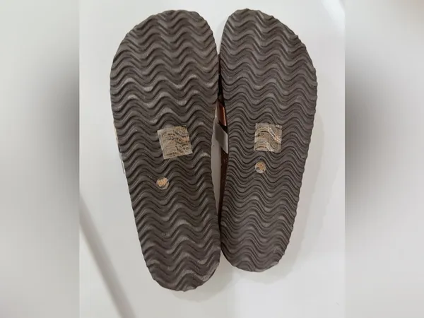 Madeline Metallic Multi-Stripe Slide Sandals in Rose Gold, Silver, and Bronze - Image 4
