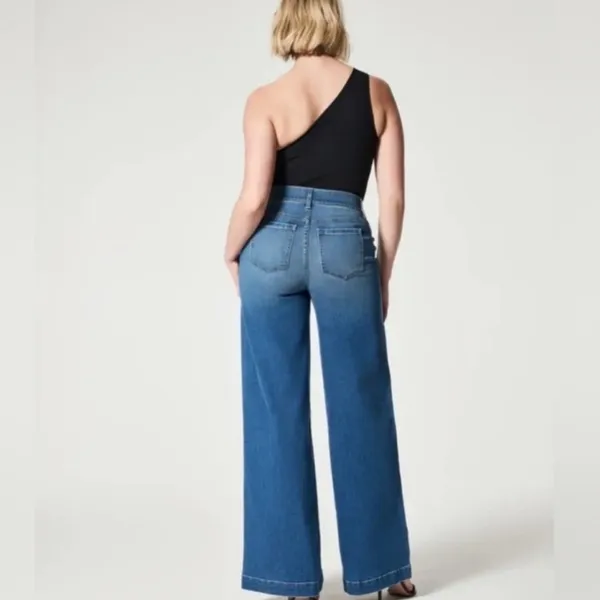 Spanx Seamed Front Wide Leg Jeans - Image 2