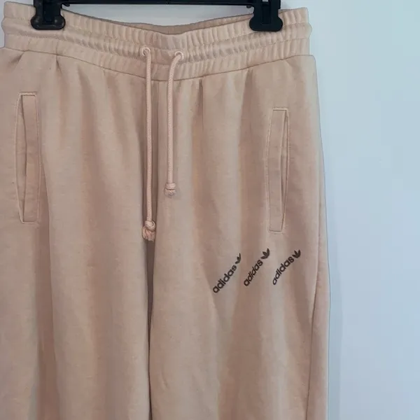 Adidas Originals 'Logomania' triple logo joggers in blush - Image 6