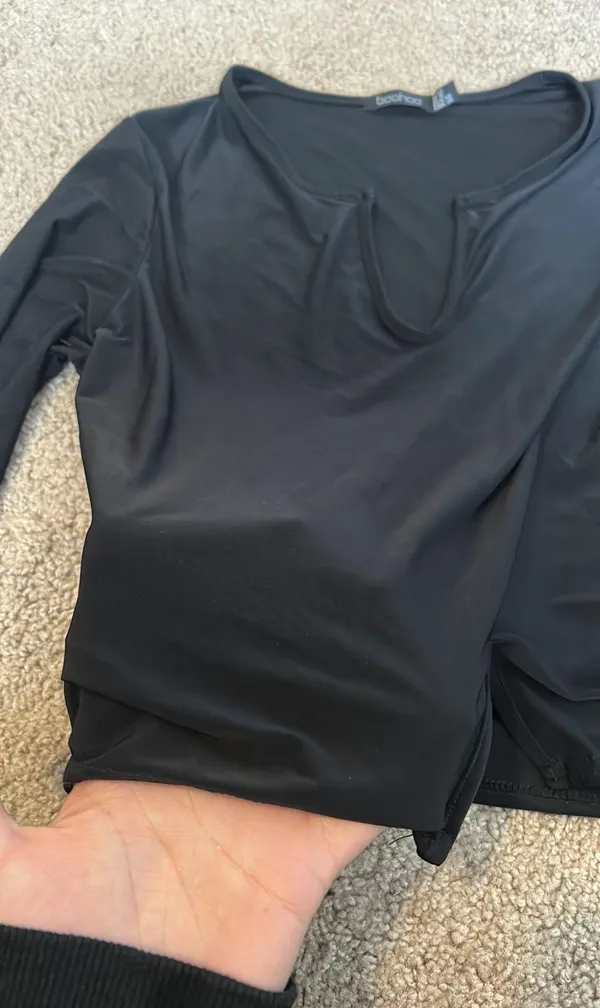 Boohoo Black Long Sleeve Top - Image 2