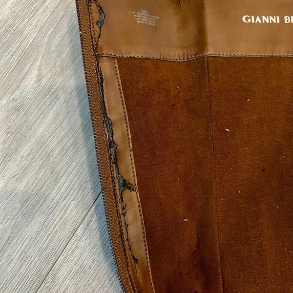 Brown Suede Knee-High Boots with Embroidered Pattern by Gianni Bini - Image 6