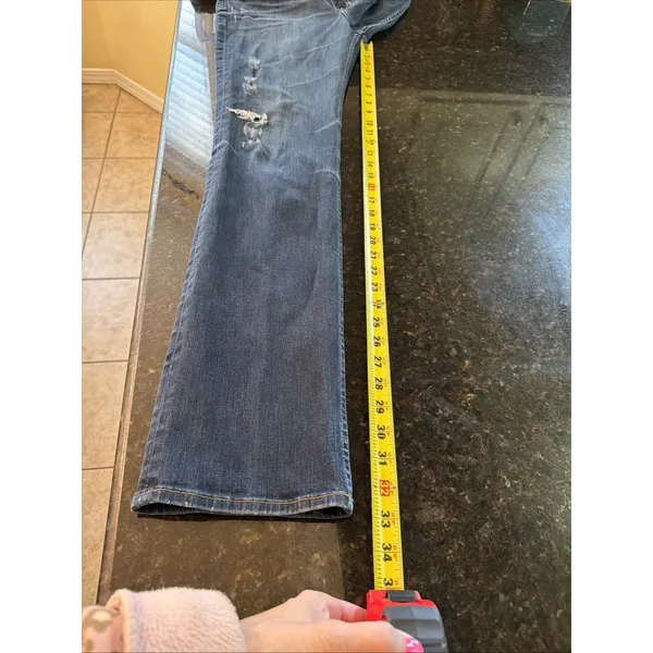 Big Star Nina Jeans Sz 30L Long‎ Dark Denim Distressing Straight Leg Western - Image 11