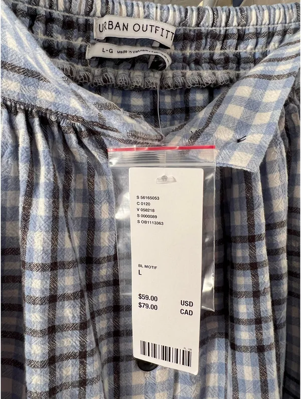 Urban Outfitters Light Blue Plaid Mini Skirt with Pockets - Image 3