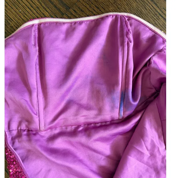 Retrofete Heather Hot Pink Sequin Mini Strapless Party Cocktail Dress - Image 8