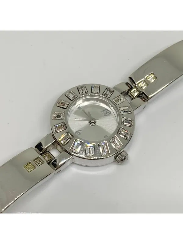 FMD silver tone women watch 22mm crystals quartz analog up to 7.5” running - Image 2