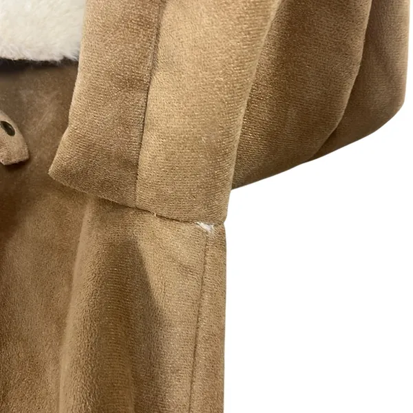 Forever 21 Womens Faux Suede Aviator Jacket Brown Belted Moto Vegan Biker Size M - Image 7
